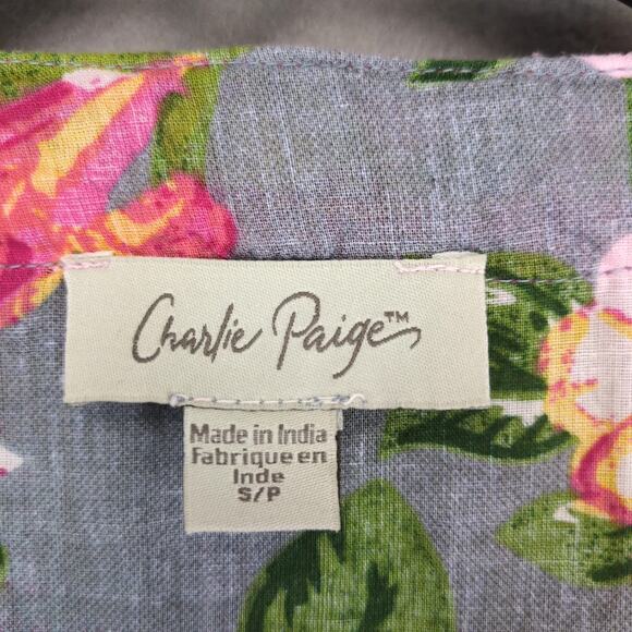 Charlie Paige Floral Tiered Maxi Dress Sz S Embroidered Lace Trim Flared Sleeve - Picture 3 of 10